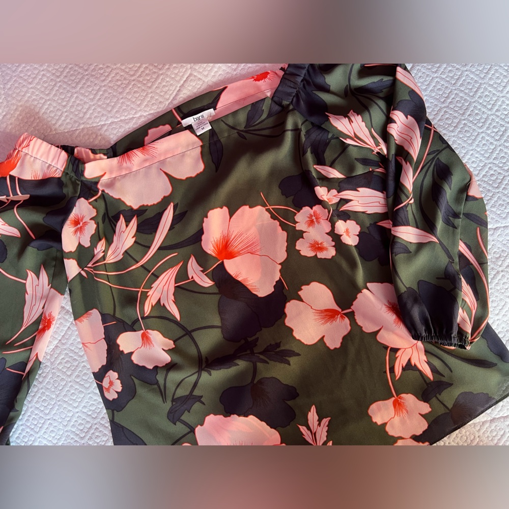 Bar III Floral Blouse in Pink and Green